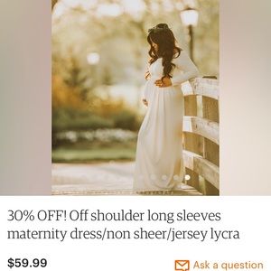 Ivory Maternity Off the shoulder dress